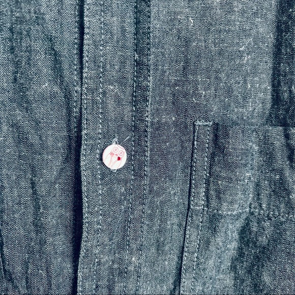 10 Deep denim long sleeve button down sz XL - Picture 5 of 7